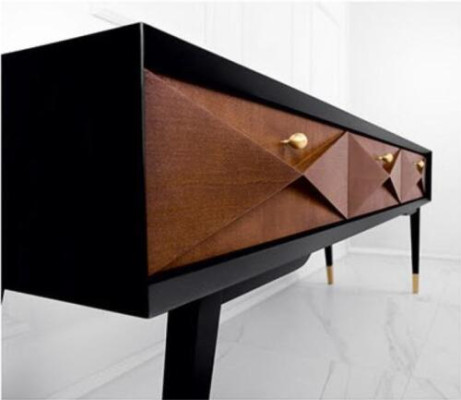 Mesa de consola consola cómoda aparador madera moderna lujo diseño marrón nuevo