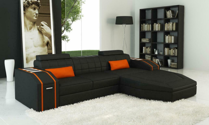 Diseño de sofá esquinero acolchado de cuero sofás conjunto de sofás de salón XXL
