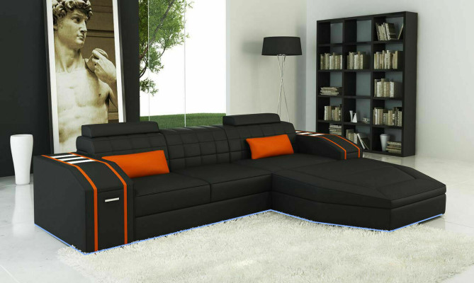 Diseño de sofá esquinero acolchado de cuero sofás conjunto de sofás de salón XXL