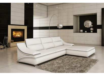 Diseño de sofá esquinero acolchado de cuero con sofá salón conjunto de muebles de gran tamaño