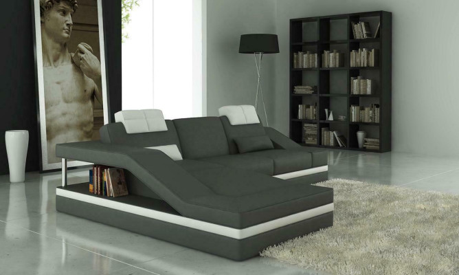 Diseño esquinas acolchadas esquina sofá XXL BigCouch conjunto de sofás de cuero.
