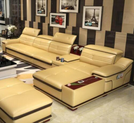 Sofá de esquina de lujo para muebles de asiento conjunto de sofás en forma de L acolchado sofá relajante nuevo
