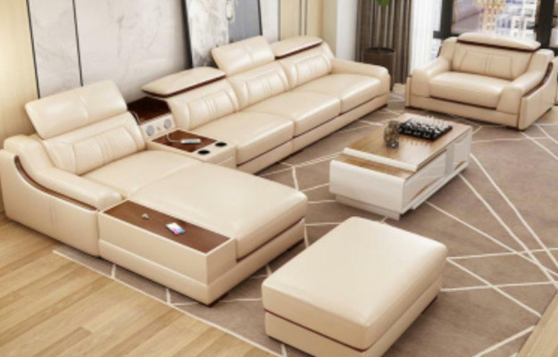 Sofá Muebles Sofá de esquina de lujo en forma de L Moderno Sofá