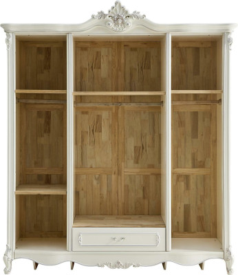Conjunto de dormitorio clásico de 6 piezas. Cama con 2 mesitas de noche. Lujo completo en madera maciza.