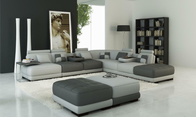 XXL diseñadora sala de estar tapizada en forma de L, sofá esquinero, conjunto de esquina, sofá.