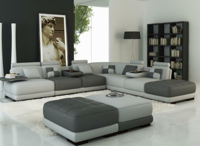 XXL diseñadora sala de estar tapizada en forma de L, sofá esquinero, conjunto de esquina, sofá.