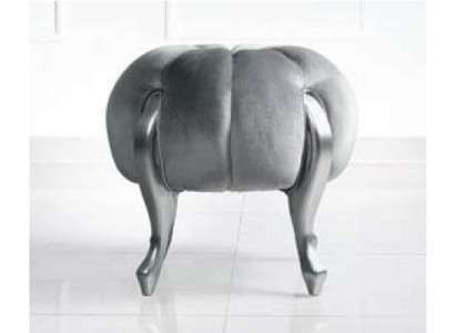 Taburete de lujo reposapiés de poliéster asiento de salón gris tela banco de lujo terciopelo.