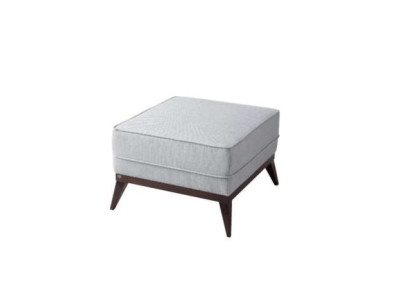 Taburete reposapiés Pouf de poliéster Sala de estar Asiento Tela Gris Lujo Asiento Mueble