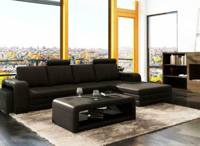 XXL sofá de cuero multifuncional, sofá grande, decoración, tapizado, sofá de esquina, moderno.