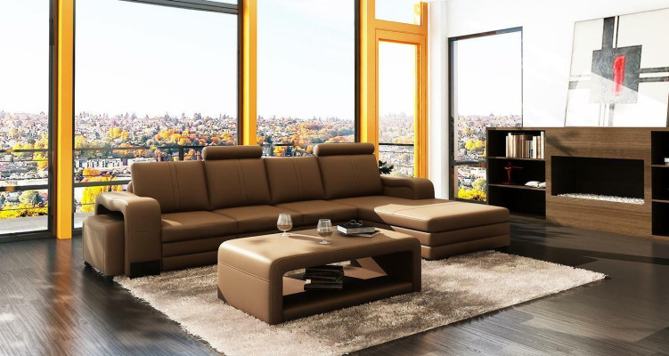 XXL sofá de cuero multifuncional, sofá grande, decoración, tapizado, sofá de esquina, moderno.