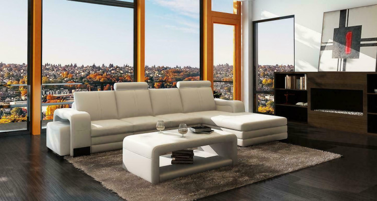 XXL sofá de cuero multifuncional, sofá grande, decoración, tapizado, sofá de esquina, moderno.