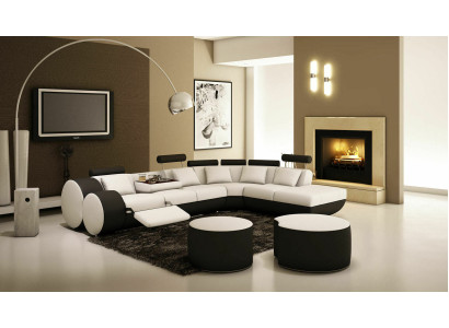 XXL sofá de cuero multifuncional sofá grande sofá acolchado sofá esquinero moderno