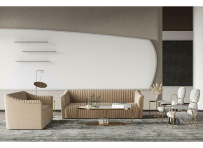 Conjunto de sofás de 3 plazas + 1 plaza, sofá de diseño de terciopelo relax, salón nuevo.