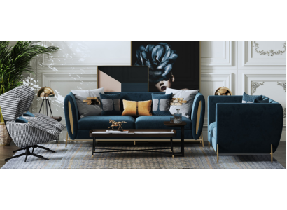Sofá de 3 plazas + 1 plazas Set Diseño Sofás Acolchados Telas de sofá de lujo Relax