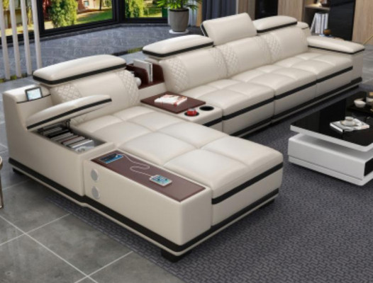 Sofá de esquina en forma de L, sofá esquinero, sofá tapizado diseño asiento, sofá sofás blanco.
