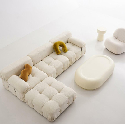 Sofá esquinero en forma de L, zona de estar relajante, diseño de asiento, sofá de salón esquinero moderno de tela.