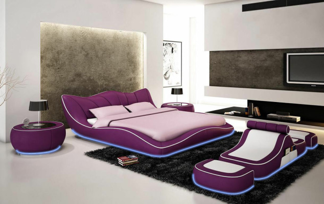 Diseño moderno cama XXL camas decorativas estilo de lujo doble hotel cuero.