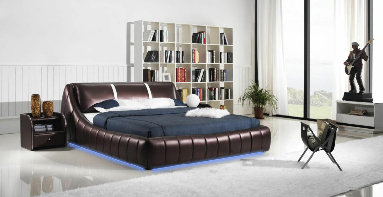 Cama de diseño moderno de hotel, camas XXL, estilo de lujo, doble de cuero, 140 160 180x200 cm.