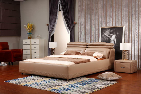 Cama de diseño moderno XXL estilo cama de hotel de lujo doble cuero 140 160.