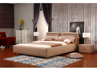 Cama de diseño moderno XXL estilo cama de hotel de lujo doble cuero 140 160.