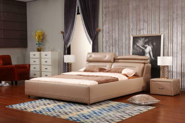 Cama de diseño moderno XXL estilo cama de hotel de lujo doble cuero 140 160.
