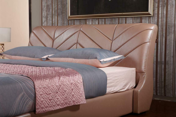 Cama de diseño de lujo moderna XXL estilo hotel doble de cuero 140 160.