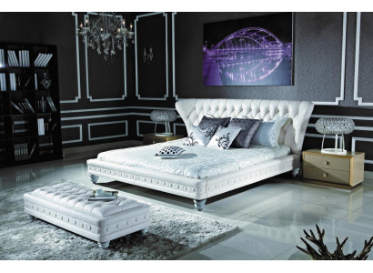 Diseñador cama doble cama camas cuero Chesterfield Hotel Lujo Dormitorio