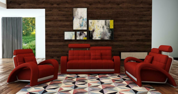 Sofá de cuero Sofá Sofá de salón 3+2 plazas Diseño Sofá moderno 2232