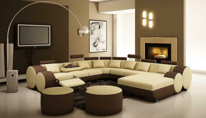 Sofá multifuncional de cuero con cojines de asiento para sala de estar, decoración de cuero.