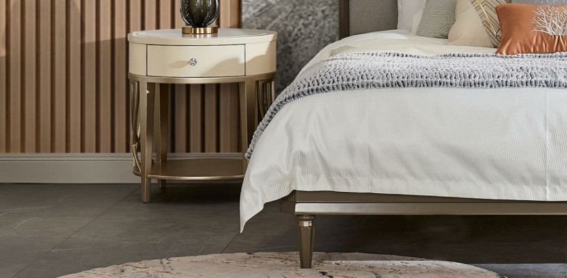 Diseño de mesa de noche consola de madera de lujo para dormitorio auxiliar nuevo.