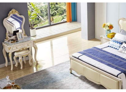 Tocador Espejo Mesa Conjunto Dormitorio Taburete Madera Diseñador