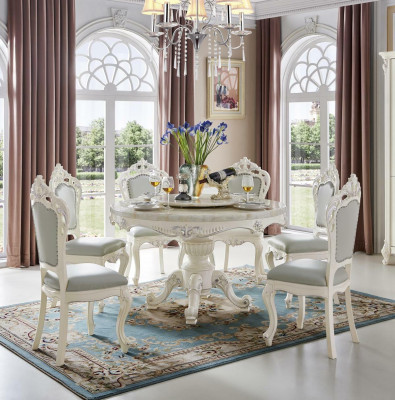 Grupo de sillas de estilo barroco clásico Rococó antiguo, juego de muebles de madera maciza de 4 piezas.