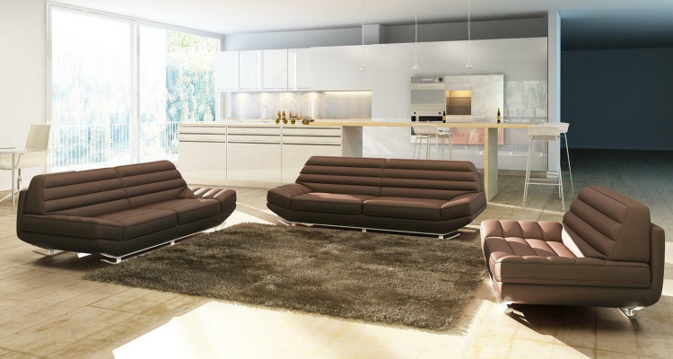 Sofá de diseño conjunto de sofás 3+2 en piel para sala de estar