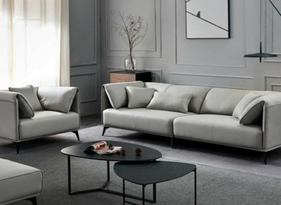Sofás de sala de estar Tapicería 4 plazas Gris Diseño Xxl Gran sofá