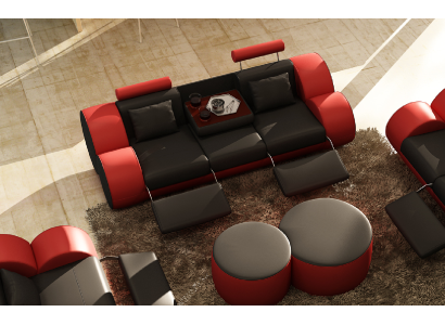 Sofá multifuncional de 3 plazas diseñador de cuero conjunto de tapicería de sofá sofás