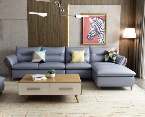 Muebles sofá de lujo en forma de L con esquina de descanso sofá de esquina sofá de esquina moderno de tela relajante.
