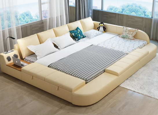 Sofá multifunción cama xxl grandes camas cajas USB hotel cuero tapizado