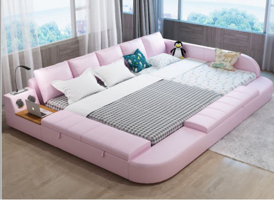 Sofá multifunción cama xxl grandes camas cajas USB hotel cuero tapizado
