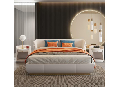 Cama doble de diseñador Cama doble de cuero moderna de hotel 180x200cm