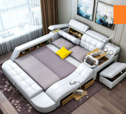 Cama multifuncional - Caja fuerte - Cama térmica - USB - Cama doble con sonido