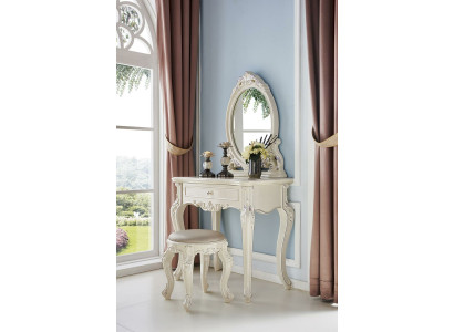 Vanity dressing table chest of drawers mirror cosmetic table shelves stool