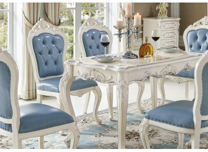 Mesa de comedor barroca grupo de sala de estar de madera de diseño.