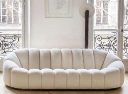 Sofá textil de 3 plazas de lujo con relax, diseño de asiento de mobiliario. Salón nuevo.