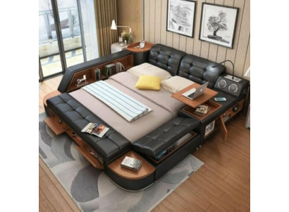 CAMA MULTIFUNCIÓN - CAJA FUERTE - SONIDO - TABURETE DOBLE DE HOTEL - USB - CAMA - CAMAS