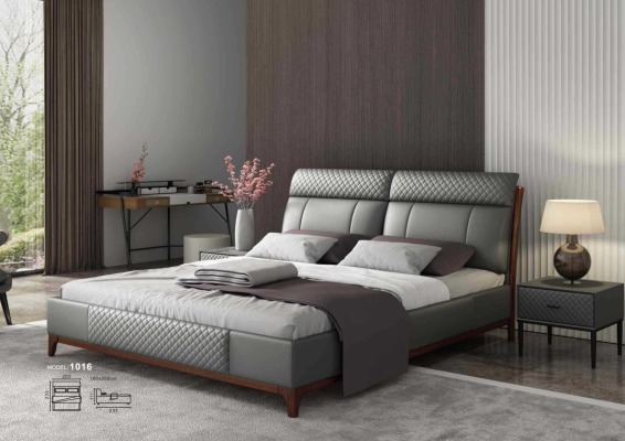 Cama Acolchada Diseño de Lujo 180x200cm Doble Camas de Hotel Matrimonial Habitación de Dormir Cuero