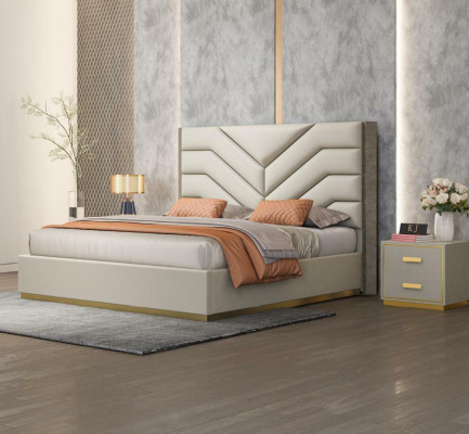 Cama Acolchada Diseño Lujo Madera Camas Dobles Matrimonio Dormitorio Cuero Muebles Hotel