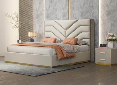 Cama Acolchada Diseño Lujo Madera Camas Dobles Matrimonio Dormitorio Cuero Muebles Hotel