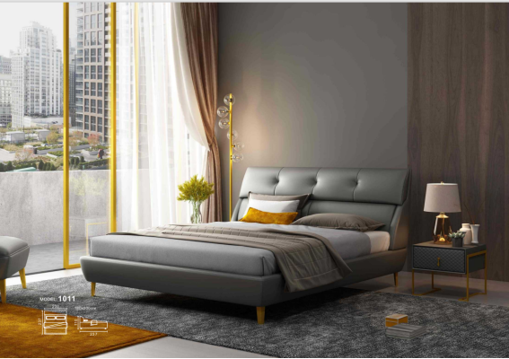 Dormitorio Hotel Camas cama doble Diseño de camas de cuero 180x200cm