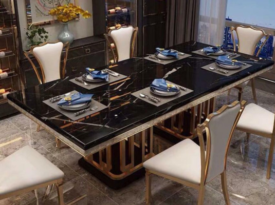 Lujo Moderno Estilo de mármol Mesa de comedor Muebles Mesa Mesas Diseño de comedor Cocina