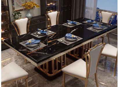 Lujo Moderno Estilo de mármol Mesa de comedor Muebles Mesa Mesas Diseño de comedor Cocina